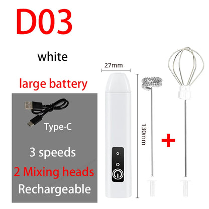 Rechargeable 2-in-1 Milk Frother & Egg Beater