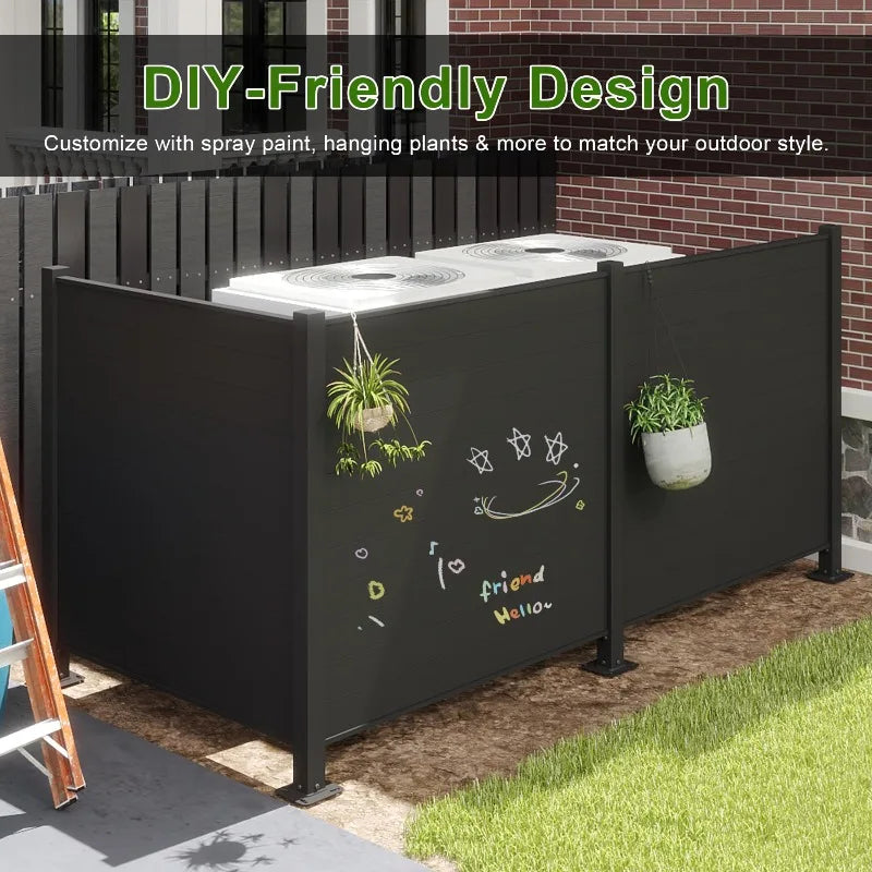 Outdoor Metal Privacy Screen – Modern Garden Fence Panel (50” x 50”)