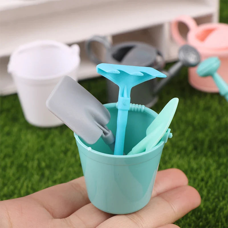 Mini Dollhouse Gardening Tools – Watering Can, Shovel & Sprinkler