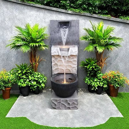 Modern LED Waterfall Fountain – Indoor & Outdoor Relaxing Decor with Pump