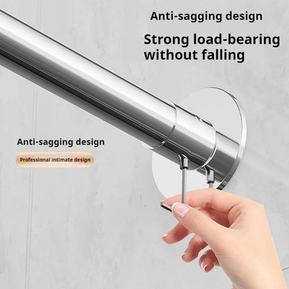 Adjustable L-Shaped Shower Curtain Rod – Stainless Steel No-Drill Corner Rail