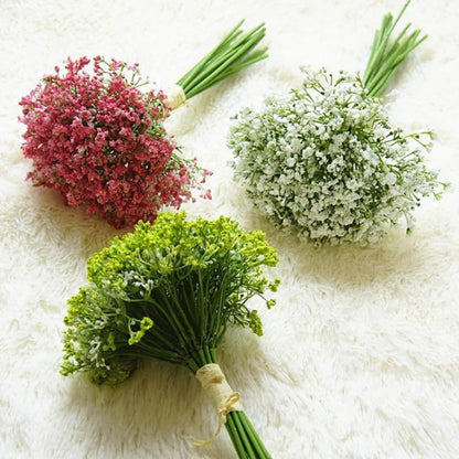 Gypsophila Baby’s Breath Artificial Bouquet – 16 Stems Decor Flowers