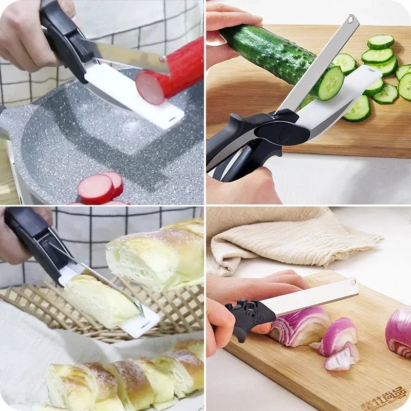 Stainless Steel 2‑in‑1 Kitchen Scissors & Chopper