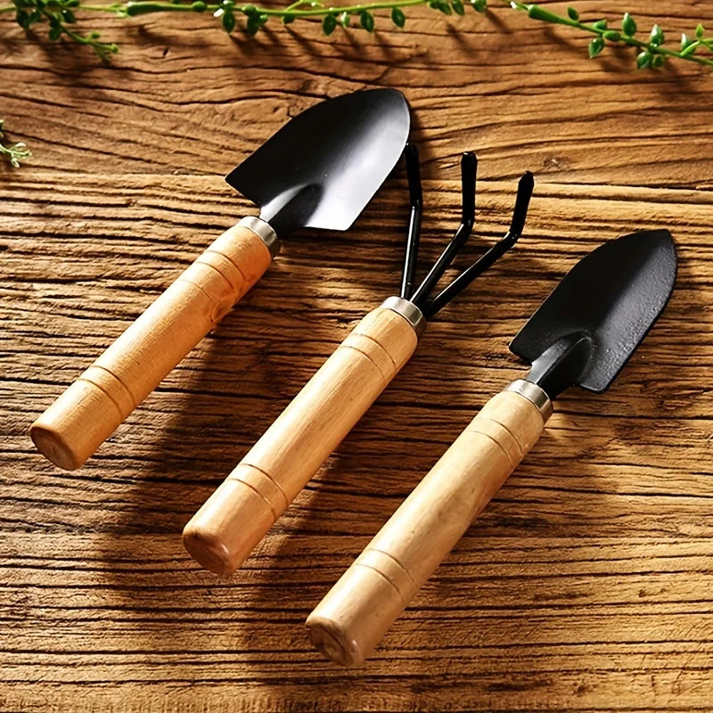 Mini Garden Tool Set – Rake, Trowel & Shovel