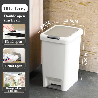 Foot Pedal Clamshell Trash Bin – Silent Kitchen & Home Dustbin