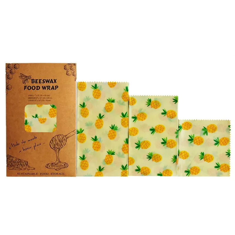 Beeswax Reusable Food Wraps – Eco Friendly Kitchen Storage Set