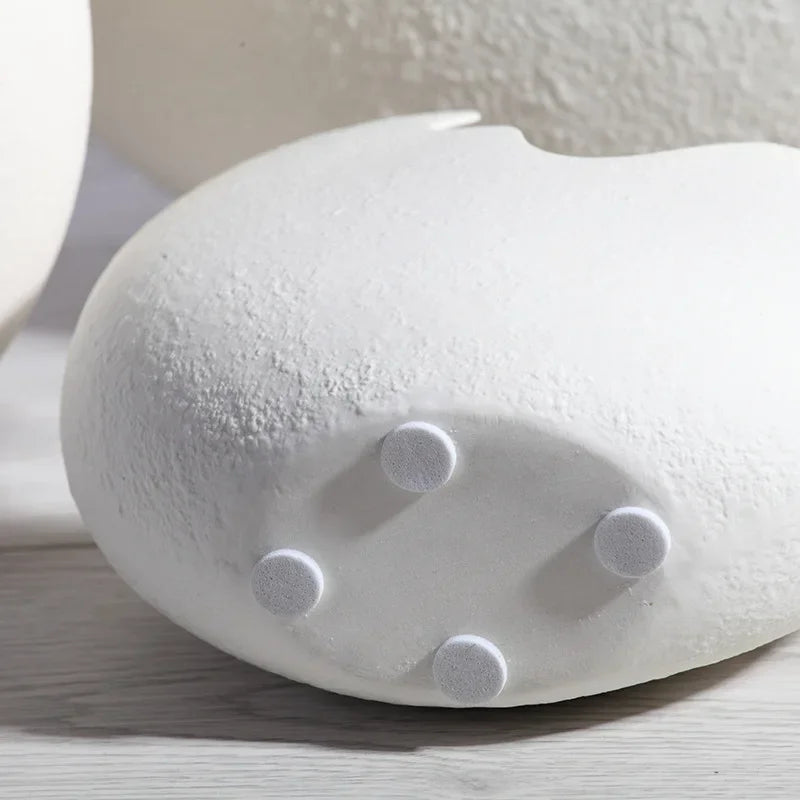 Nordic White Ceramic Egg Shell Vase – Minimalist Home Decor