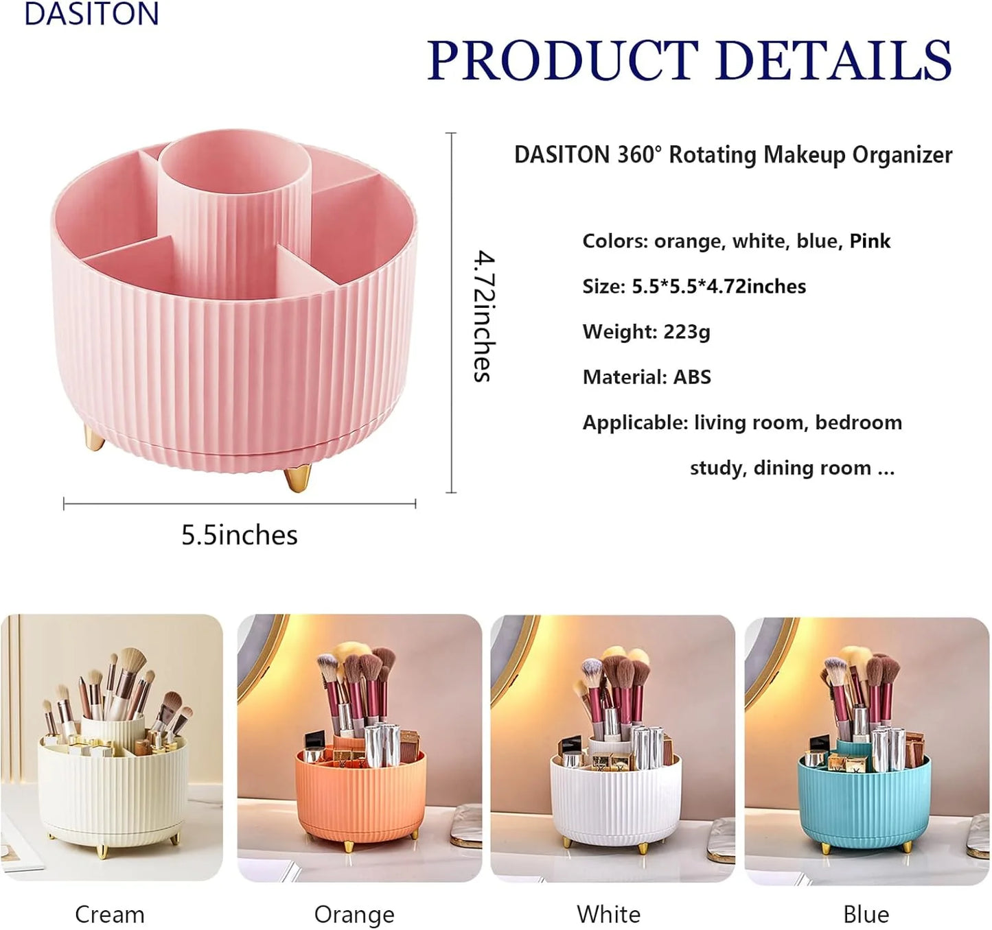 360° Rotating Makeup Organizer
