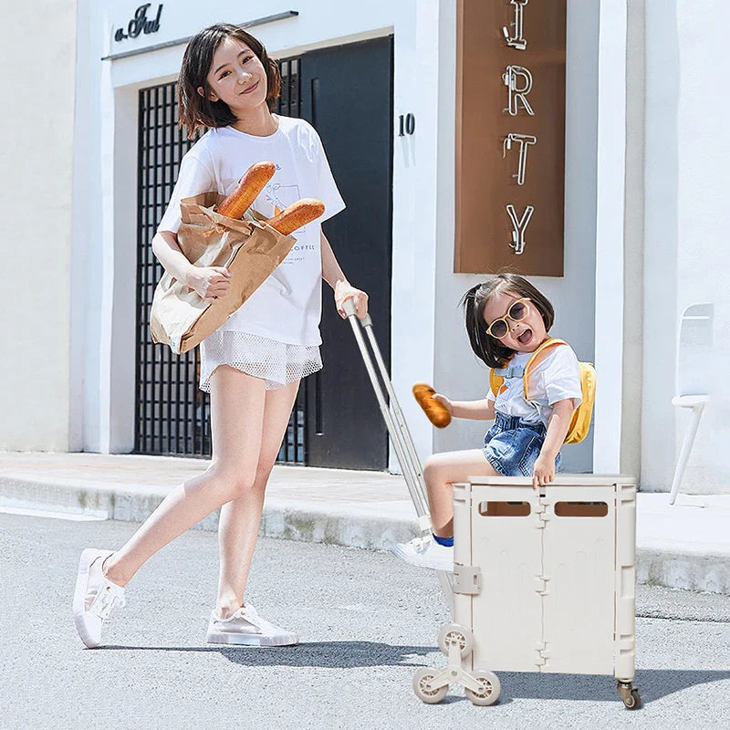 Folding Stairs-Friendly Shopping Trolley