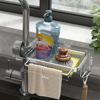 Aluminum Sink Drain Rack – Faucet Sponge & Soap Holder