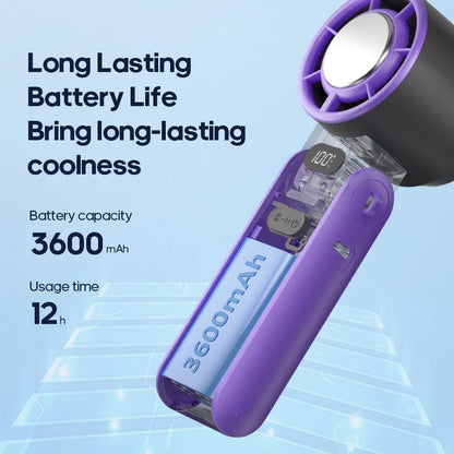 Portable Foldable Handheld Cooling Fan – 3600mAh Rechargeable Fan