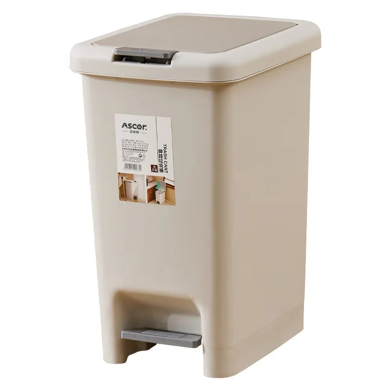 Foot Pedal Clamshell Trash Bin – Silent Kitchen & Home Dustbin