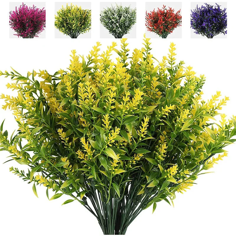 Faux Lavender Flowers – UV Resistant Artificial Plant Set (3/5/10 Pcs)
