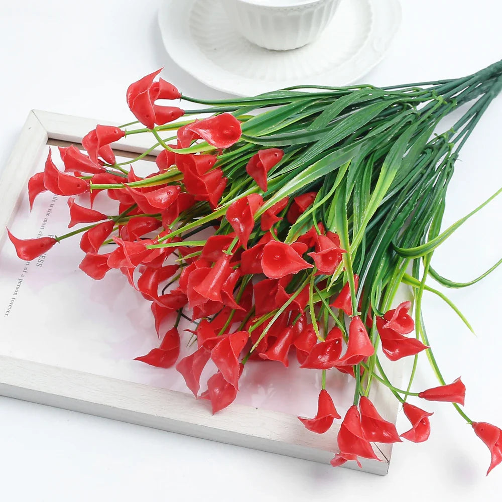33cm Artificial Calla Lily Bouquet – Silk Flowers for Home & Wedding