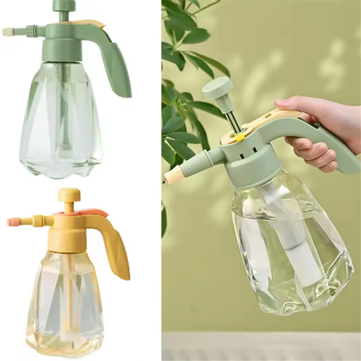 Indoor Large Pressure Watering Can – 1.5L Capacity, Durable Yellow