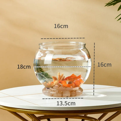 Clear Round Fish Tank – Durable Lightweight Aquarium for Home & Office
