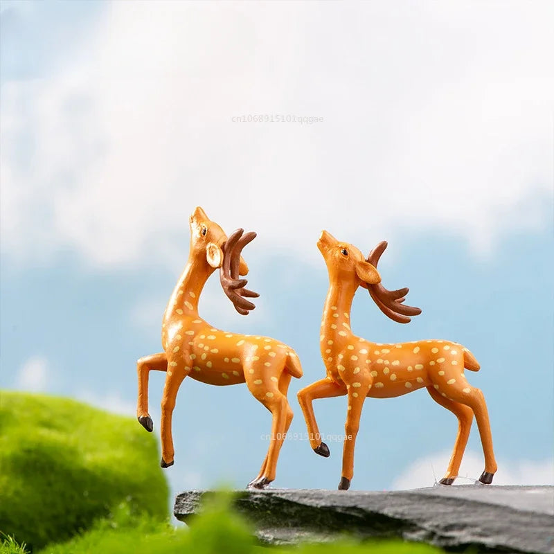 Mini Sika Deer Figurines – Cute Shelf & Table Decor