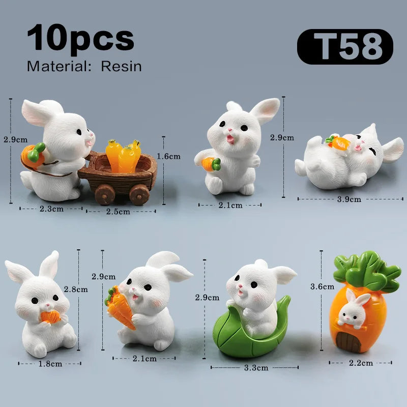 Cute Bunny Boat Carrot Figurine – Mini Kawaii Home Decor