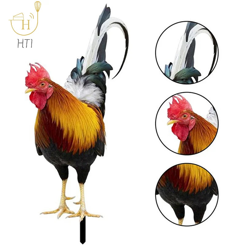 Rooster Garden Statue – Outdoor Chicken Yard Decor