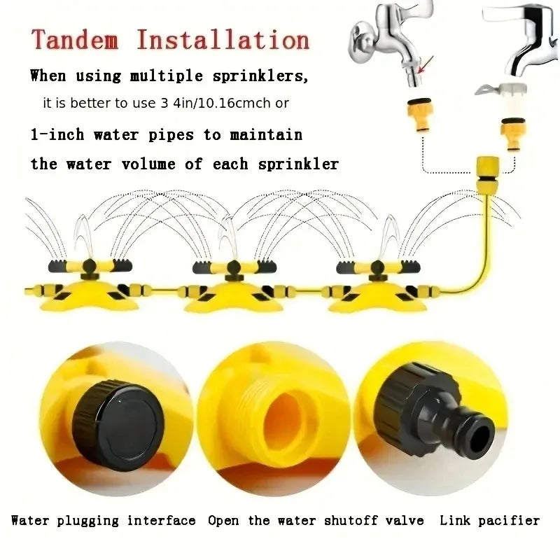 360° Rotating Garden Sprinkler – Large Lawn Irrigation