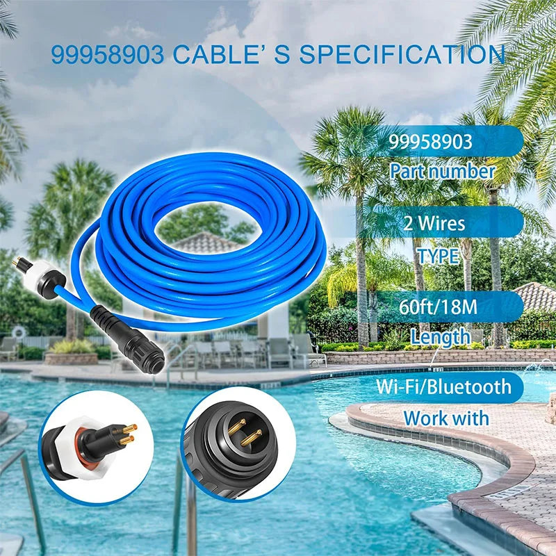 DIY Dolphin Pool Cleaner Cable – 18M (60ft) 2-Wire Replacement