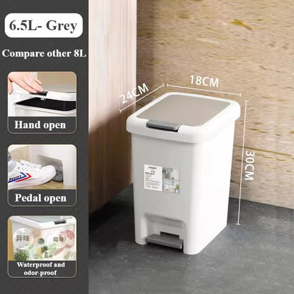 Foot Pedal Clamshell Trash Bin – Silent Kitchen & Home Dustbin