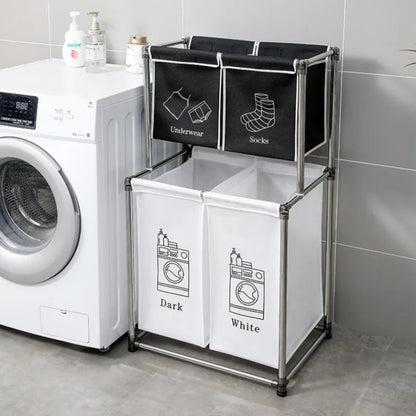 Multi-Layer Laundry Basket Sorter – Space-Saving Clothes Organizer Rack