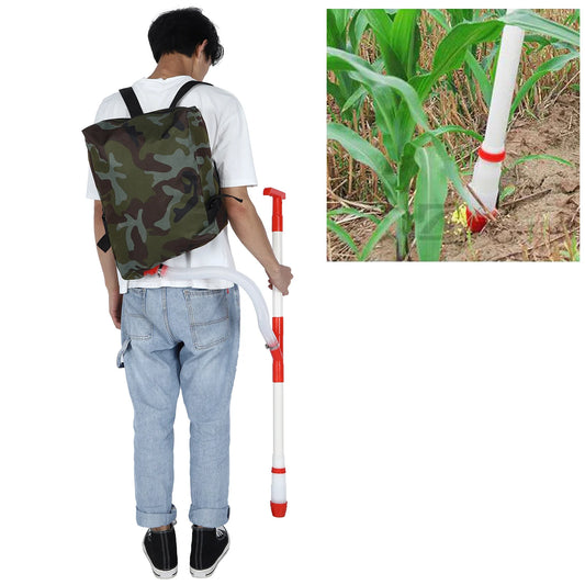 Manual Fertilizer Spreader with Adjustable Flow & Bag