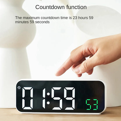 Smart LED Alarm Clock with Temperature & Voice Control