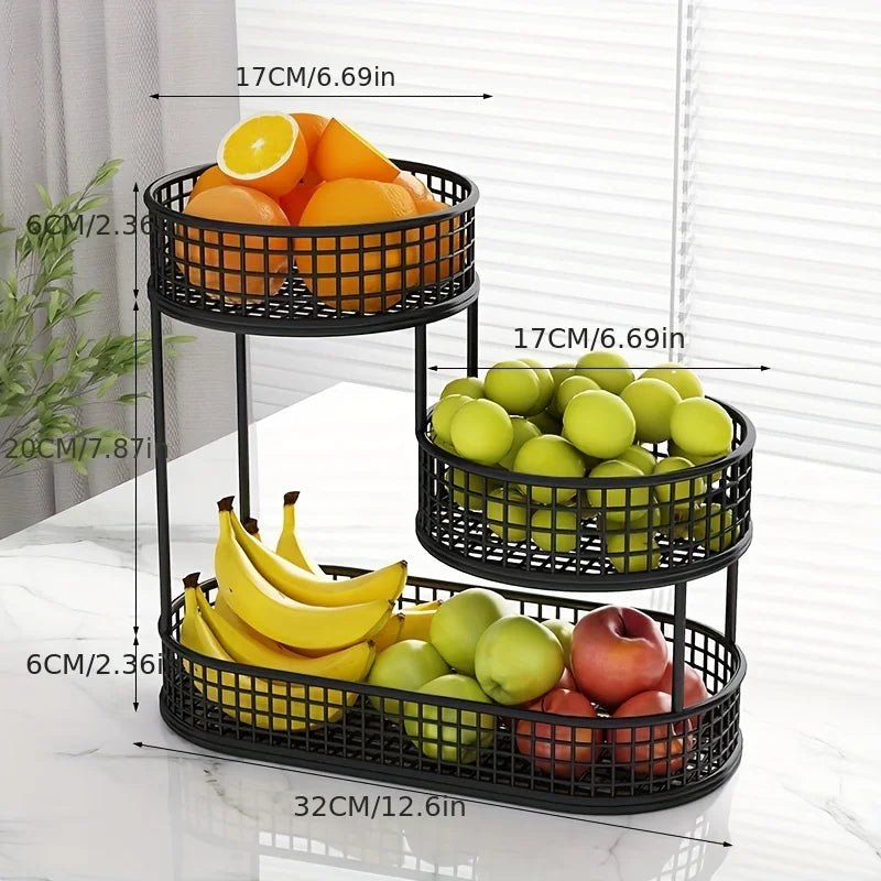 3-Tier Stainless Steel Fruit Basket