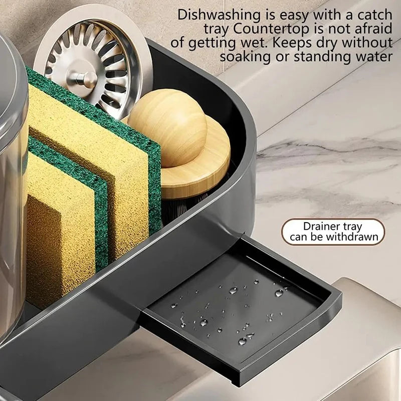 Wall Mounted Soap Dispenser With Sponge Holder