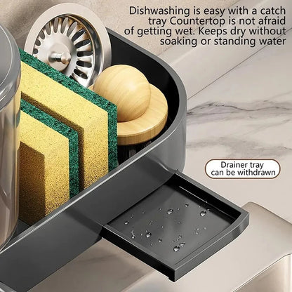 Wall Mounted Soap Dispenser With Sponge Holder