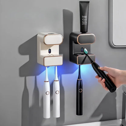 Smart UV Toothbrush & Toothpaste Dispenser Wall Mount