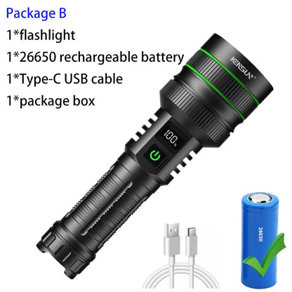 KENSUN Long-Range USB-C Tactical LED Flashlight