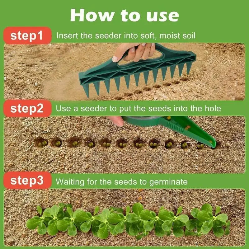 12-Hole Garden Seed Spacer Tool – Easy Planting & Soil Digger