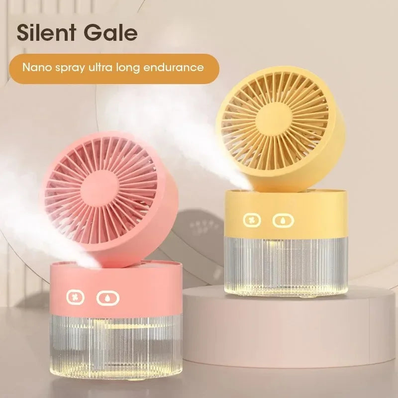 Portable Mini Mist Cooling Fan with LED Light