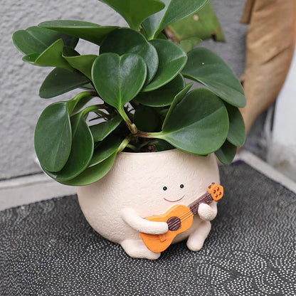 Smiley Face Resin Planter Pot – Cute Indoor & Outdoor Succulent Pot