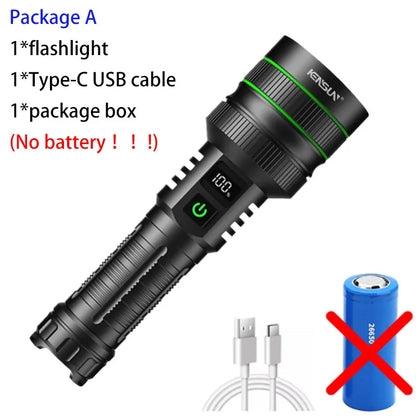 KENSUN Long-Range USB-C Tactical LED Flashlight