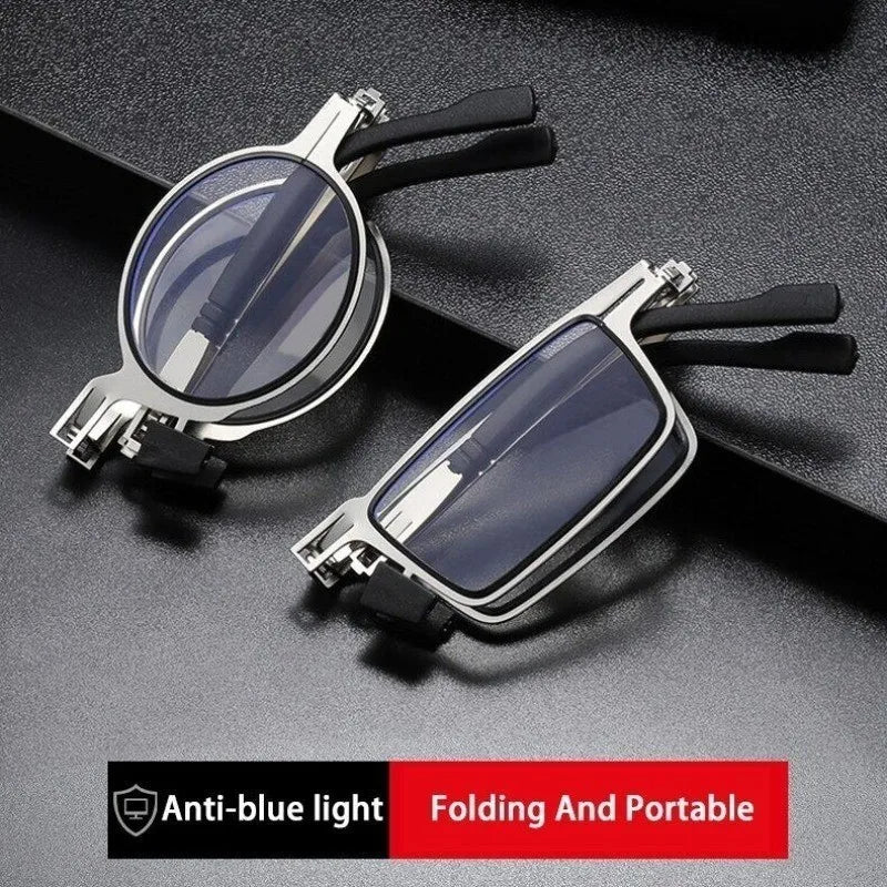 Retro Folding Reading Glasses – Anti-Blue Light for Men & Women