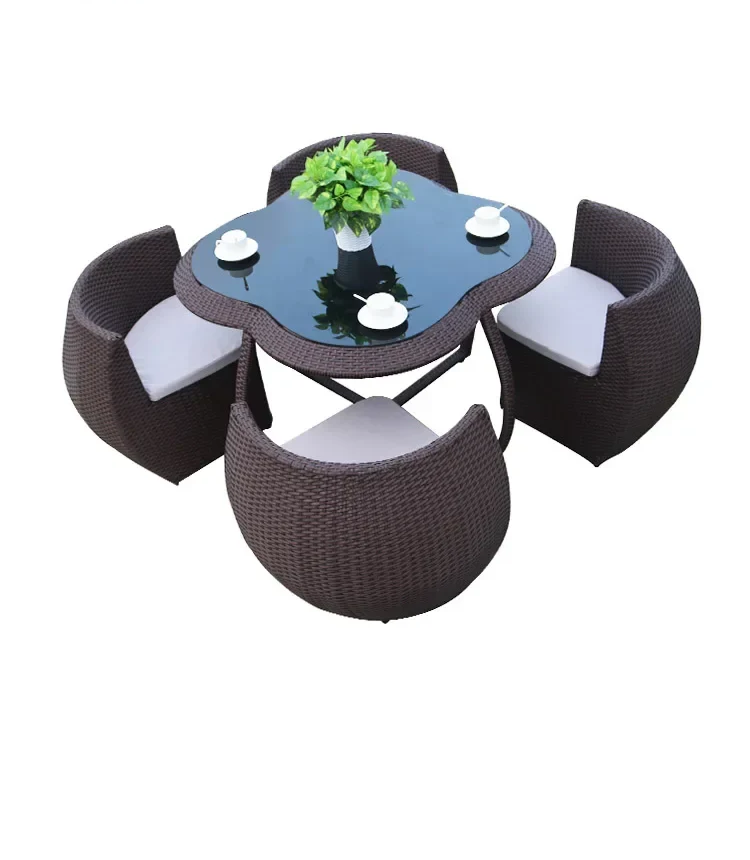 Modern Rattan Outdoor Chair & Table Set