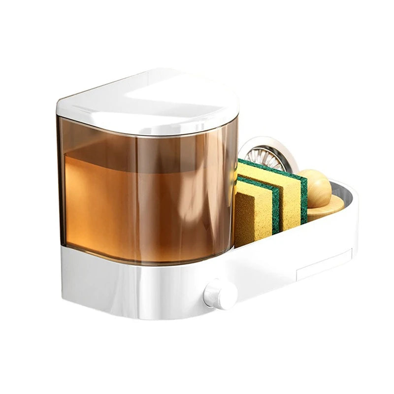 Wall Mounted Soap Dispenser With Sponge Holder