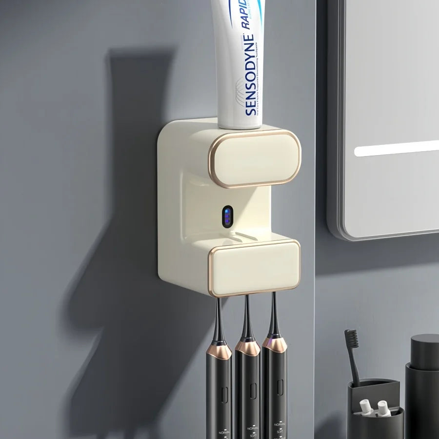 Smart UV Toothbrush & Toothpaste Dispenser Wall Mount