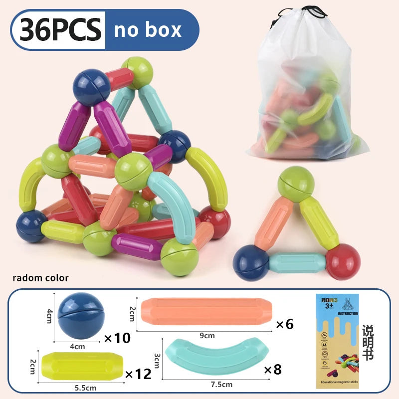 Magnetic Building Blocks Set – STEM Educational Construction Toy for Kids