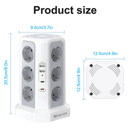 12-in-1 Power Strip USB-C Night Light | 4000W