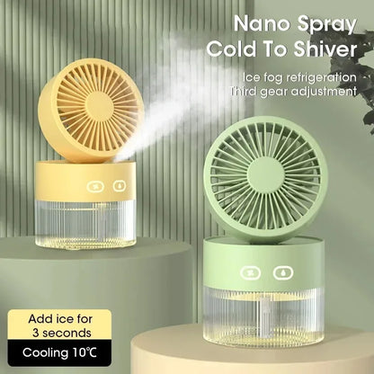 Portable Mini Mist Cooling Fan with LED Light