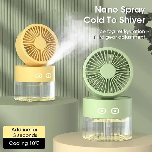 Portable Mini Mist Cooling Fan with LED Light