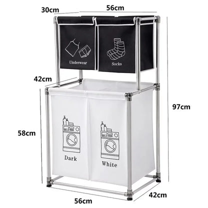 Multi-Layer Laundry Basket Sorter – Space-Saving Clothes Organizer Rack