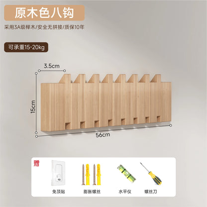 Wooden Piano Key Coat Rack – 6 Hook Wall Hanger