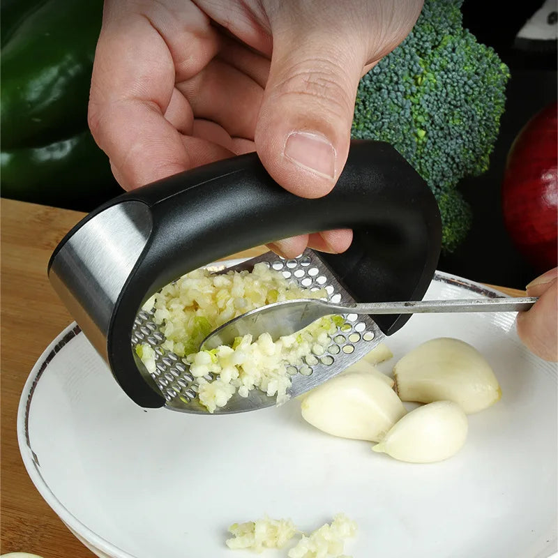 Stainless Steel Garlic Press & Mincer Tool