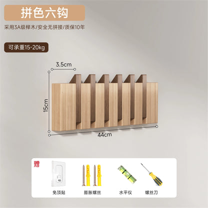 Wooden Piano Key Coat Rack – 6 Hook Wall Hanger